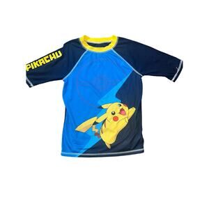 Pikachu Pokémon boys rash guard swim shirt size 10-12